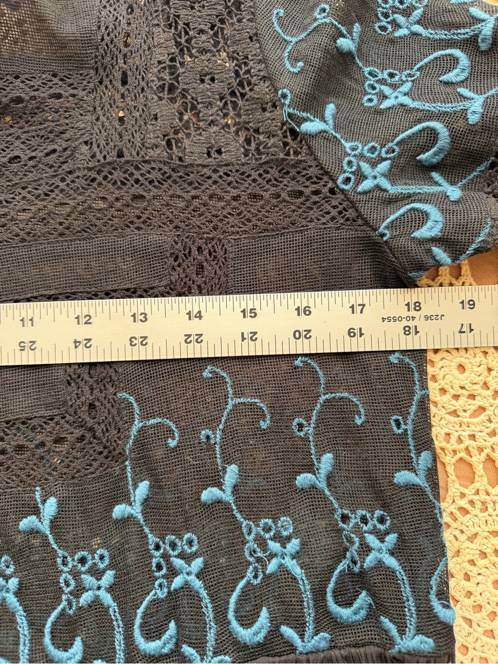 Free People Long Black Tunic Sweet Sunny Days Embroidered Top - Picture 15 of 16